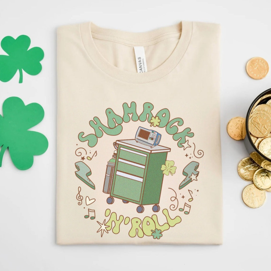 shamrocknrollnatural Shamrock N Roll T-Shirt - Image 1